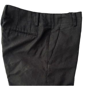 +J Pin Silk Striped Slim Capri Slacks with slit front/ 2 rear pockets Sz2